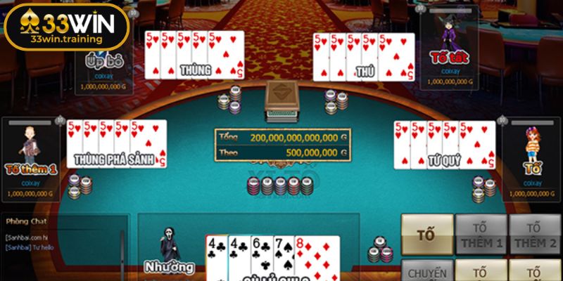 Xì Tố 33WIN - Làm Chủ Cuộc Chơi Với Chiến Thuật Đỉnh Cao 3 Gây áp lực bằng cách tố liên tục