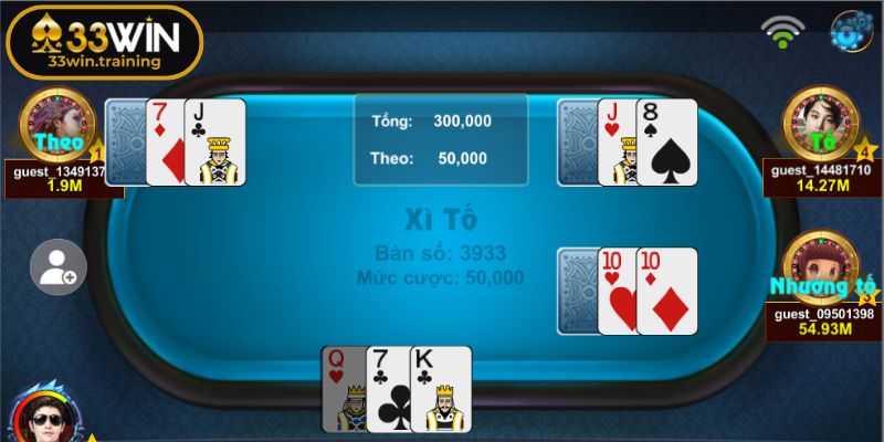 Xì Tố 33WIN - Làm Chủ Cuộc Chơi Với Chiến Thuật Đỉnh Cao 2 Thứ hạng bài trong game Xì Tố 33WIN